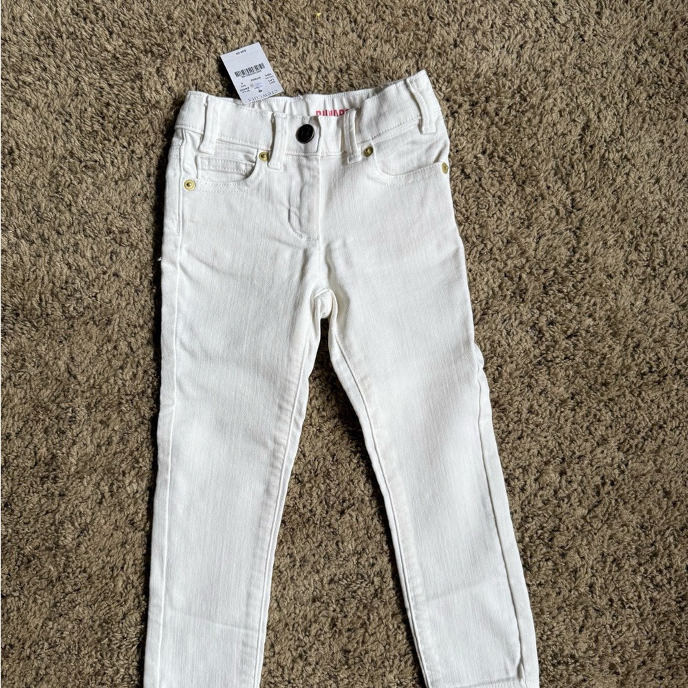 New J. Crew Crewcuts Girls White Skinny Jeans Size 4 Runaround